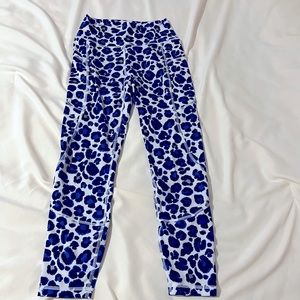 Blue Leopard Print Leggings